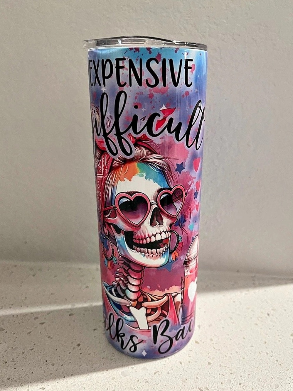 Skull Girl Graphic Insulated 20oz Tumbler - Expensive, Difficult & Talks Back